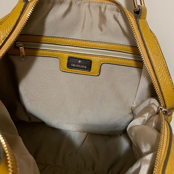 Ora Delphine Mustard Leather Handbag - Picture 3 of 3